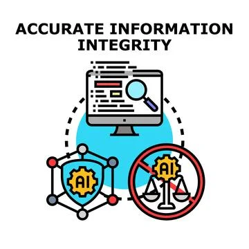 Accurate information integrity concept protecting artificial intelligence dat Stock Illustration