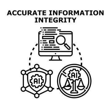 Accurate information integrity concept protecting artificial intelligence dat Stock Illustration