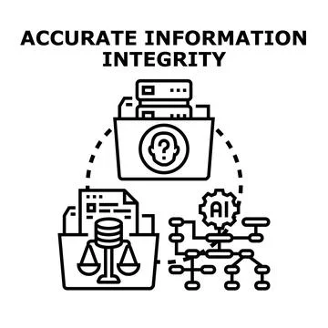 Accurate information integrity ensuring data quality and security Stock Illustration