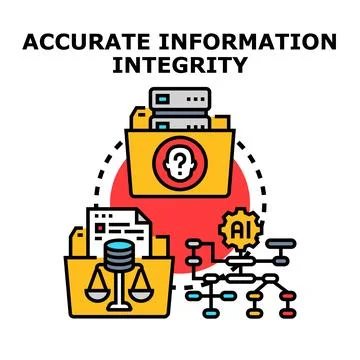 Accurate information integrity ensuring data quality and security Stock Illustration