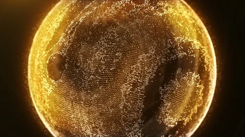 Accurate Planet Jupiter Texture Rotating Digital Style Stock Footage 100027549