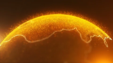 Accurate Planet Mars Outlines in Digital Style Stock Footage 99770227