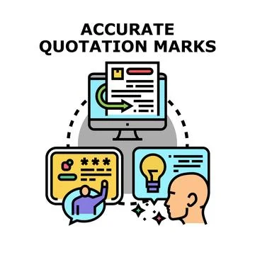 Accurate quotation marks concept vector illustration Stock Illustration