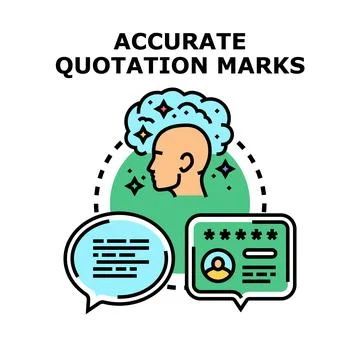 Accurate quotation marks concept vector illustration 스톡 일러스트