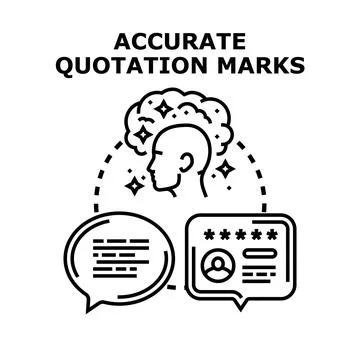 Accurate quotation marks concept vector illustration Stock Illustration