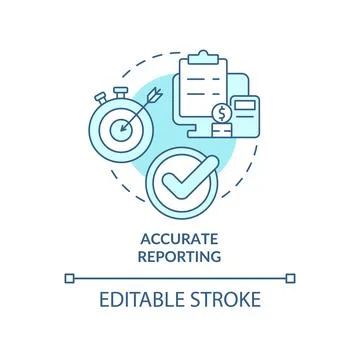 Accurate reporting turquoise concept icon Illustrazione stock