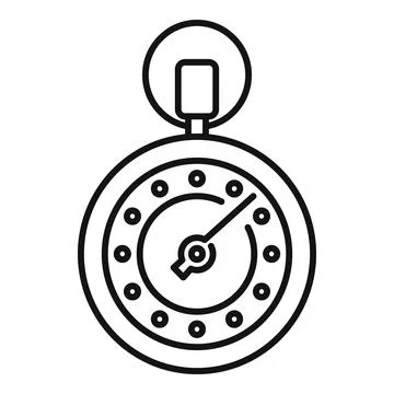 Accurate stopwatch icon outline vector. Watch timer イラスト素材