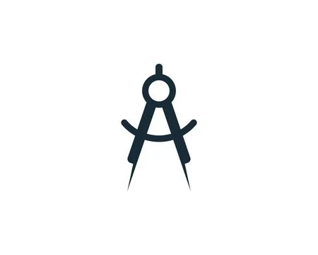 Accurate Tool Architecture Compass Icon Vector Logo Template Illustration D.. Stock Illustration