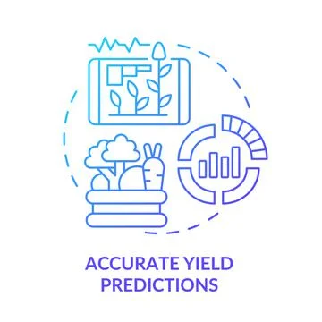 Accurate yield predictions blue gradient concept icon Stock Illustration