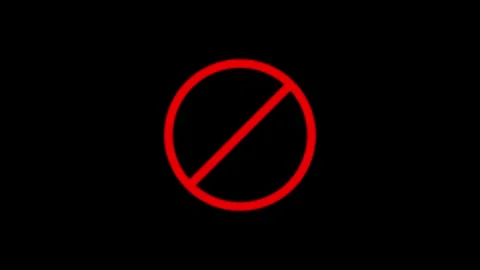 Accusation ban icon on. warning stop attention symbol on black background. .. Stock Footage 327717212
