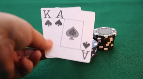 Ace and King placed on poker chip stacks. Stock-Footage 59146210