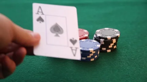 Ace and King placed on poker chips Video stock 59146211