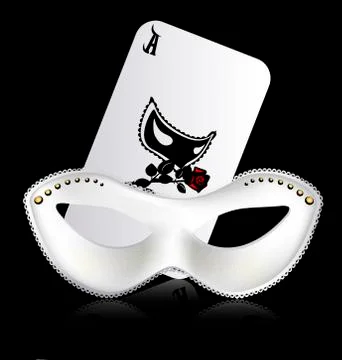 Ace and white mask Stock Illustration