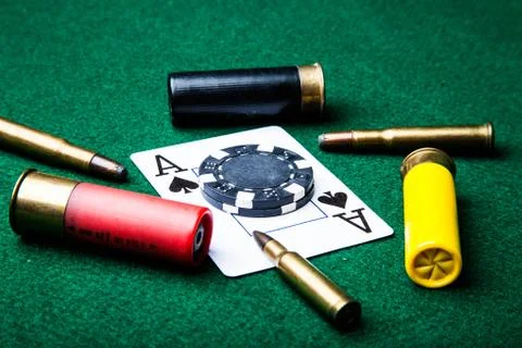 Ace with bullets Stock Photos