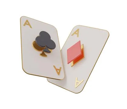 Ace card poker 3d render minimal creative gambling illustration Stock Illustration