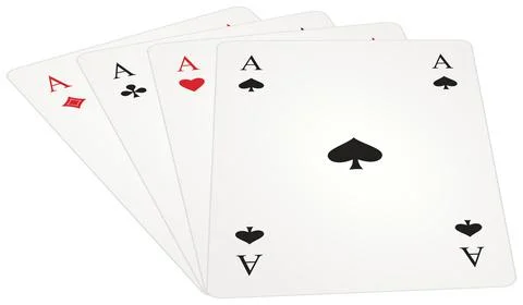 Ace Card vector set. Perspective design with diamonds, spades, clubs and Heart. Stock Illustration