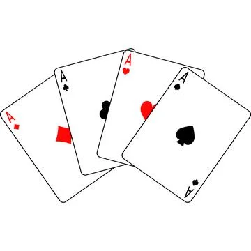 Ace cards of different suits. Vector illustration. Illustrazione stock