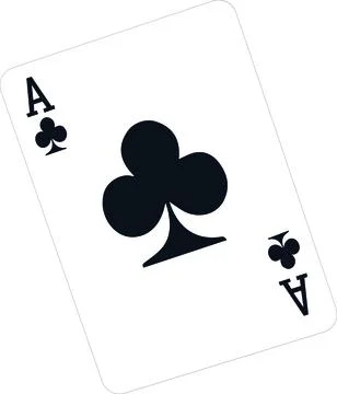 Ace of Clubs Playing Card Vector Stock Illustration