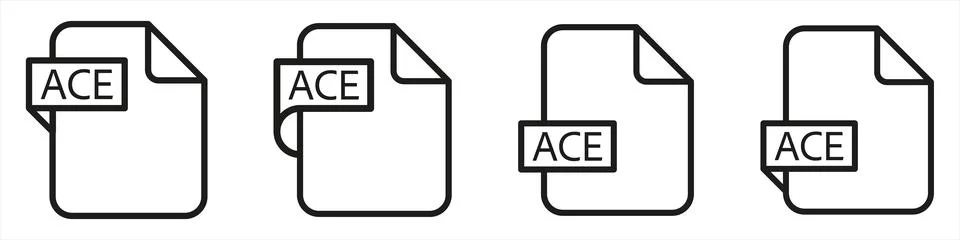 ACE file format document type colored icon. Stock Illustration