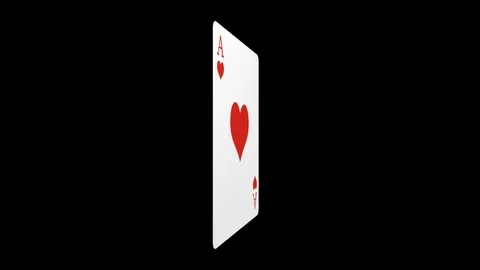 Ace heart rotation with alpha Stock Footage 95319055