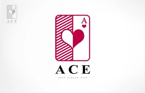 Ace of hearts logo vector. Playing cards design. Stock Illustration