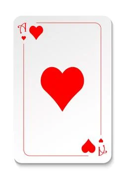 Ace of hearts. Strict simple playing card design. Stock Illustration
