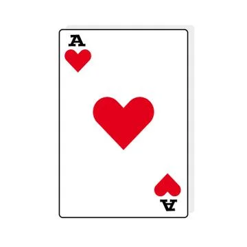 Ace of hearts on white background Stock Illustration