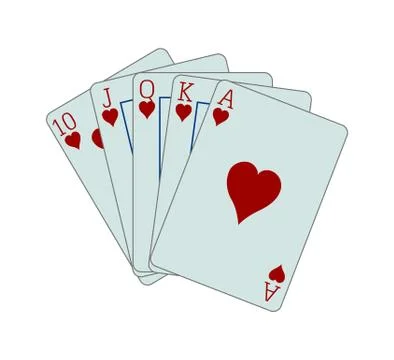 Ace of hearts on white 스톡 일러스트