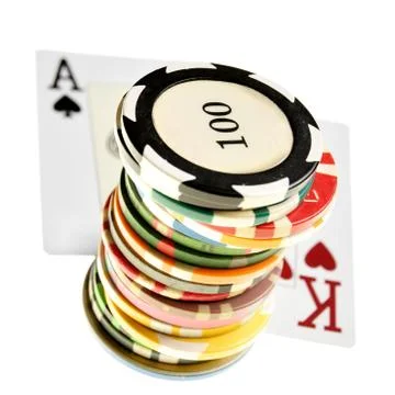 Ace, king and chips Stock Photos
