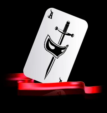 Ace mask and sword Stock Illustration