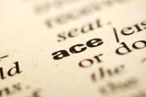 Ace meaning in dictionary Stock-Fotos