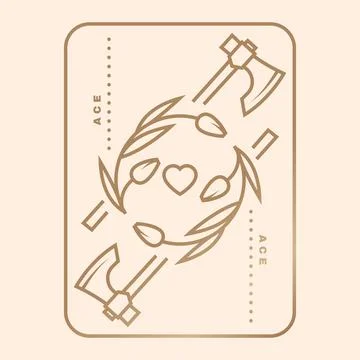Ace playing card. Vector illustration. Esoteric, magic Royal playing card a.. Stock Illustration