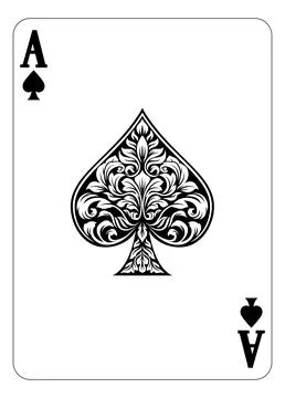Ace of Spades Design from Deck of Playing Cards Stock Illustration