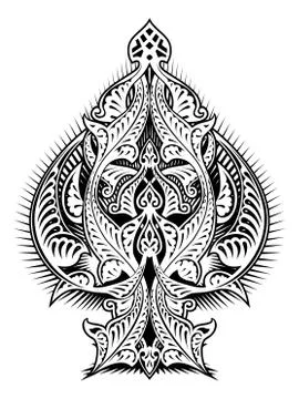 Ace of Spades Icon Shape Abstract Pattern Illustrazione stock