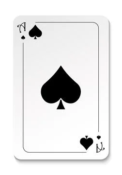 Ace of spades. Strict simple playing card design. Stock Illustration