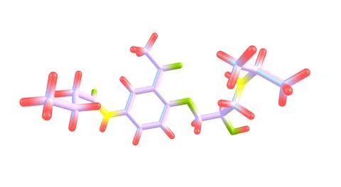 Acebutolol molecular structure isolated on white Stock Illustration