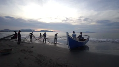 Aceh Fisherman 5 Stock Footage 128405982