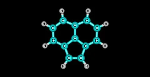 Acenaphthylene molecular structure isolated on black Stock Illustration