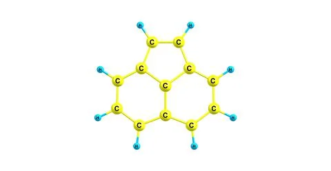 Acenaphthylene molecular structure isolated on white Stock Illustration