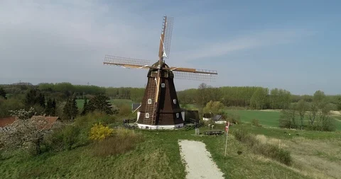 Acending over old windmill Video stock 106880187