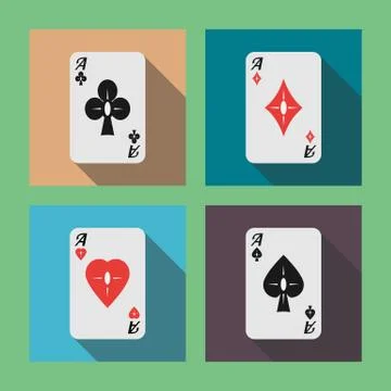 Aces 03 flat Stock Illustration