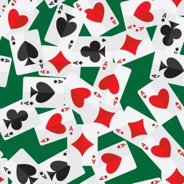 Aces playing cards seamless pattern Stock Illustration