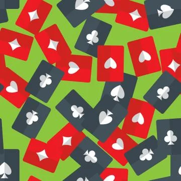 Aces playing cards seamless pattern Stock Illustration
