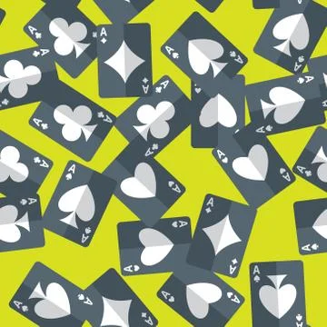 Aces playing cards seamless pattern Stock Illustration