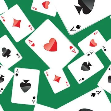 Aces playing cards seamless pattern Stock Illustration