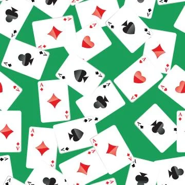 Aces playing cards seamless pattern Stock Illustration