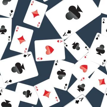 Aces playing cards seamless pattern Stock Illustration