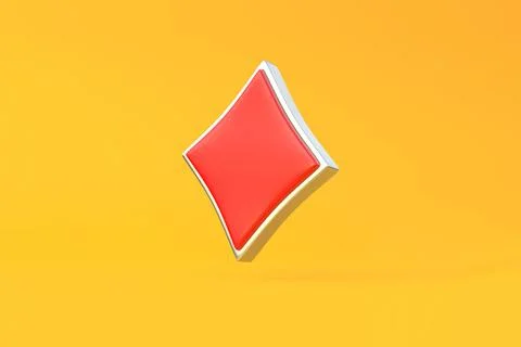 Aces playing cards symbol with red colors isolated on yellow background Stock Illustration