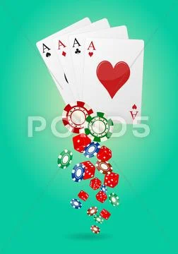 Aces poker Stock Illustration