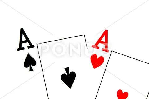 Aces of spades and hearts Stock Illustration